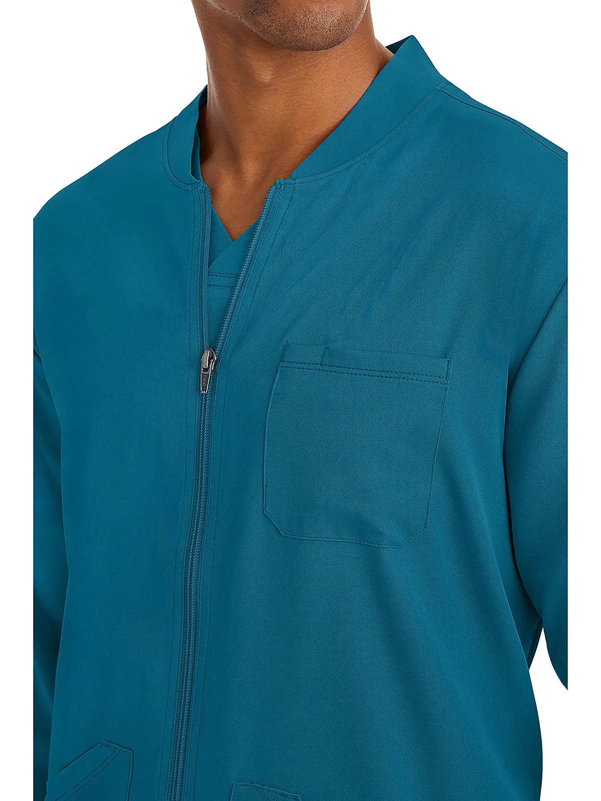 HH Works - Men's Michael Zip Front Solid Scrub Jacket