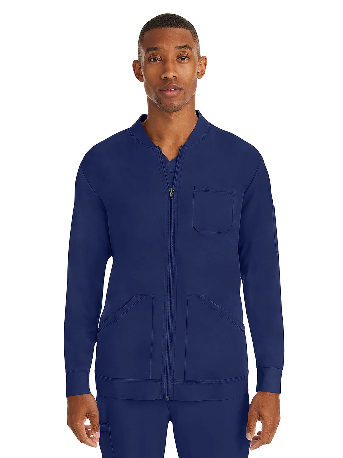 HH Works - Men's Michael Zip Front Solid Scrub Jacket