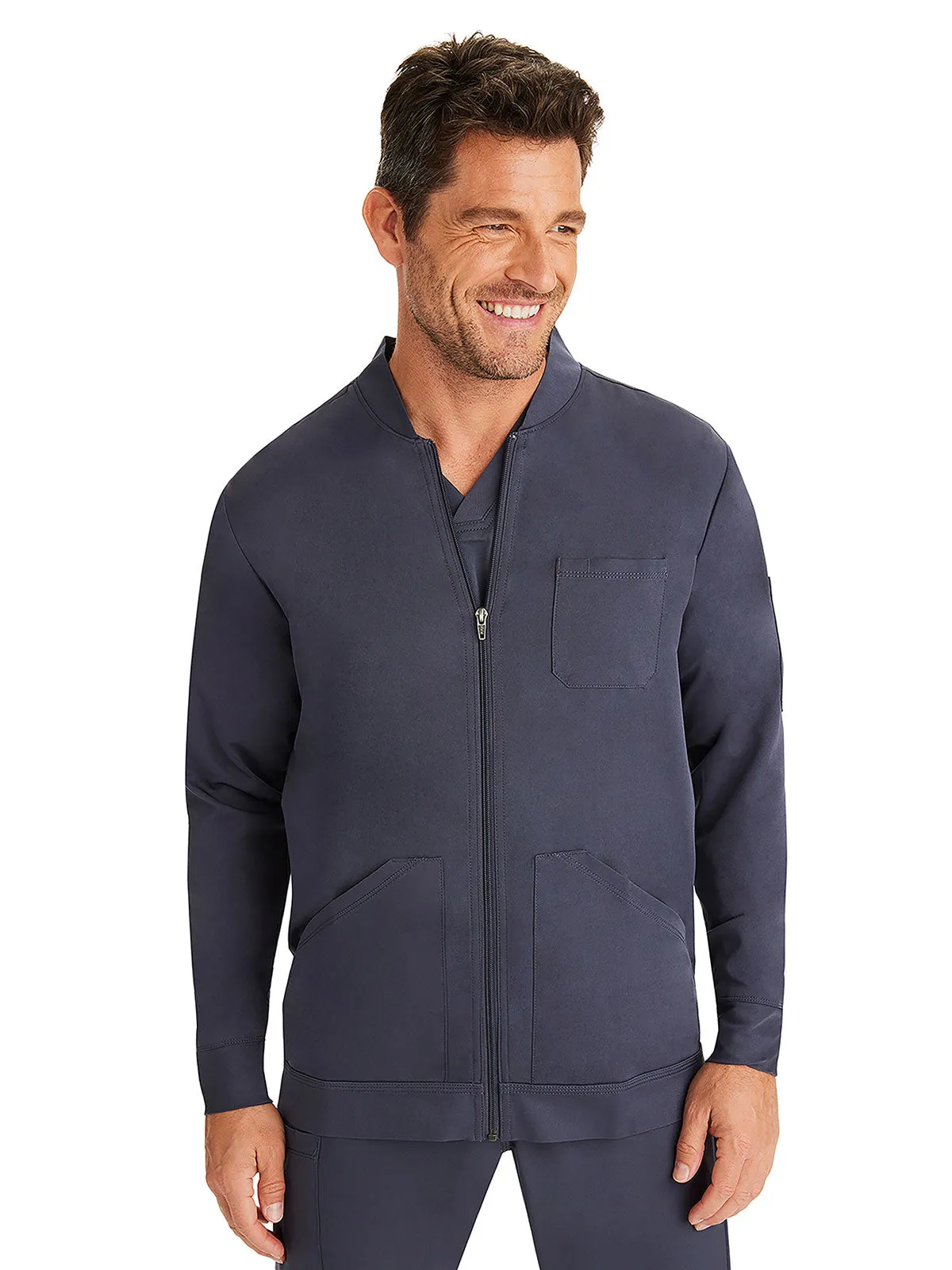 HH Works - Men's Michael Zip Front Solid Scrub Jacket