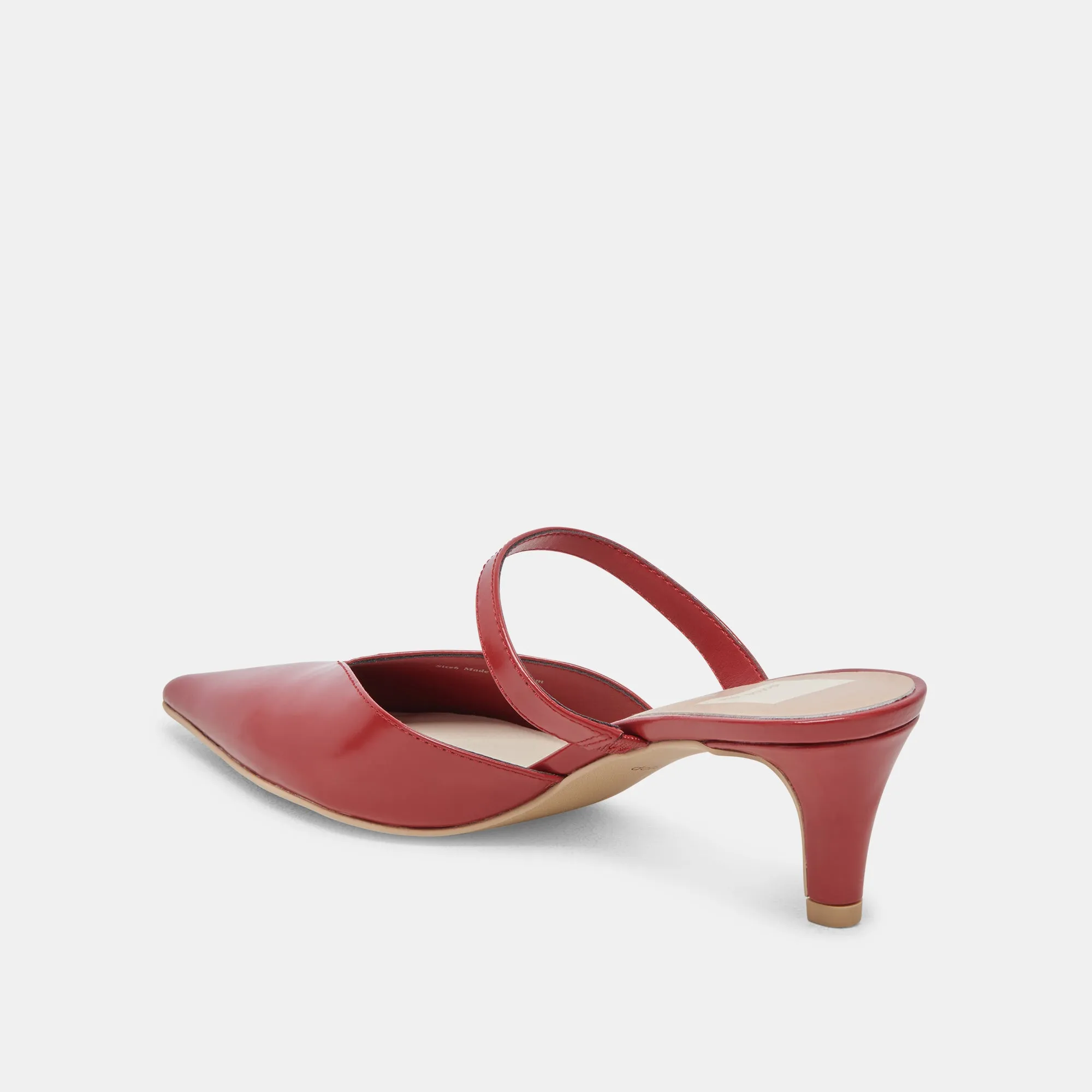 KANIKA MID HEELS RED CRINKLE PATENT