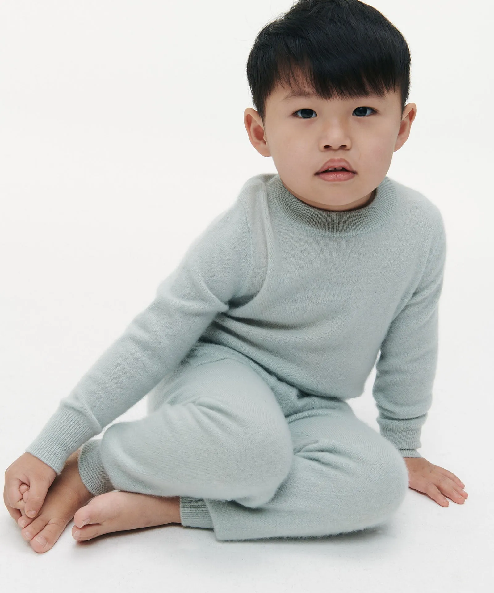 Kid's Signature Cashmere Crewneck Jogger Set