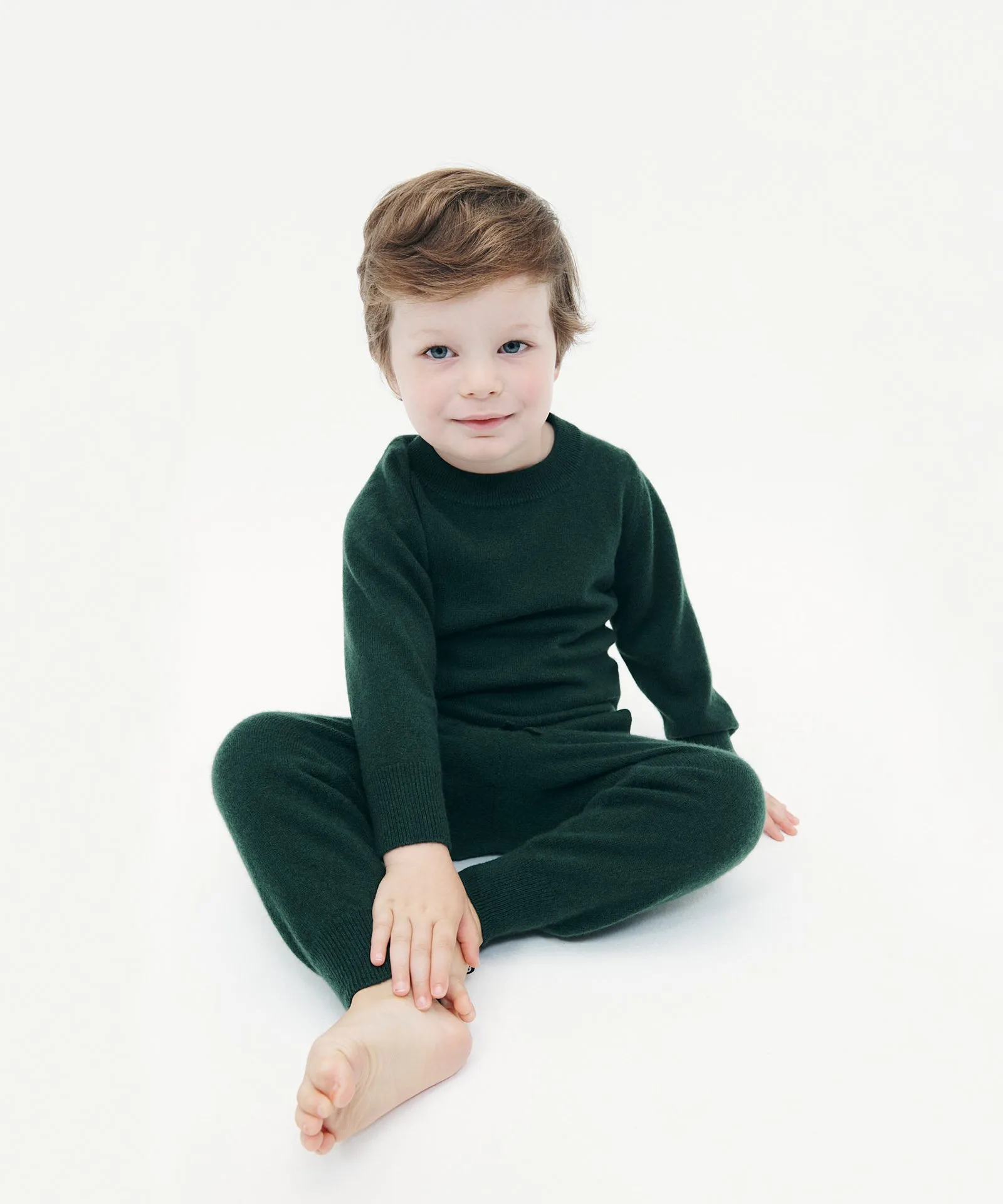 Kid's Signature Cashmere Crewneck Jogger Set