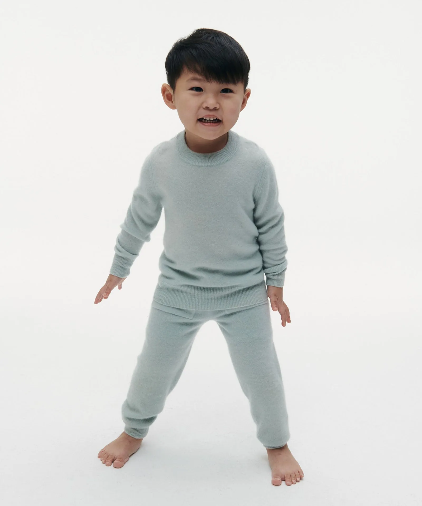 Kid's Signature Cashmere Crewneck Jogger Set