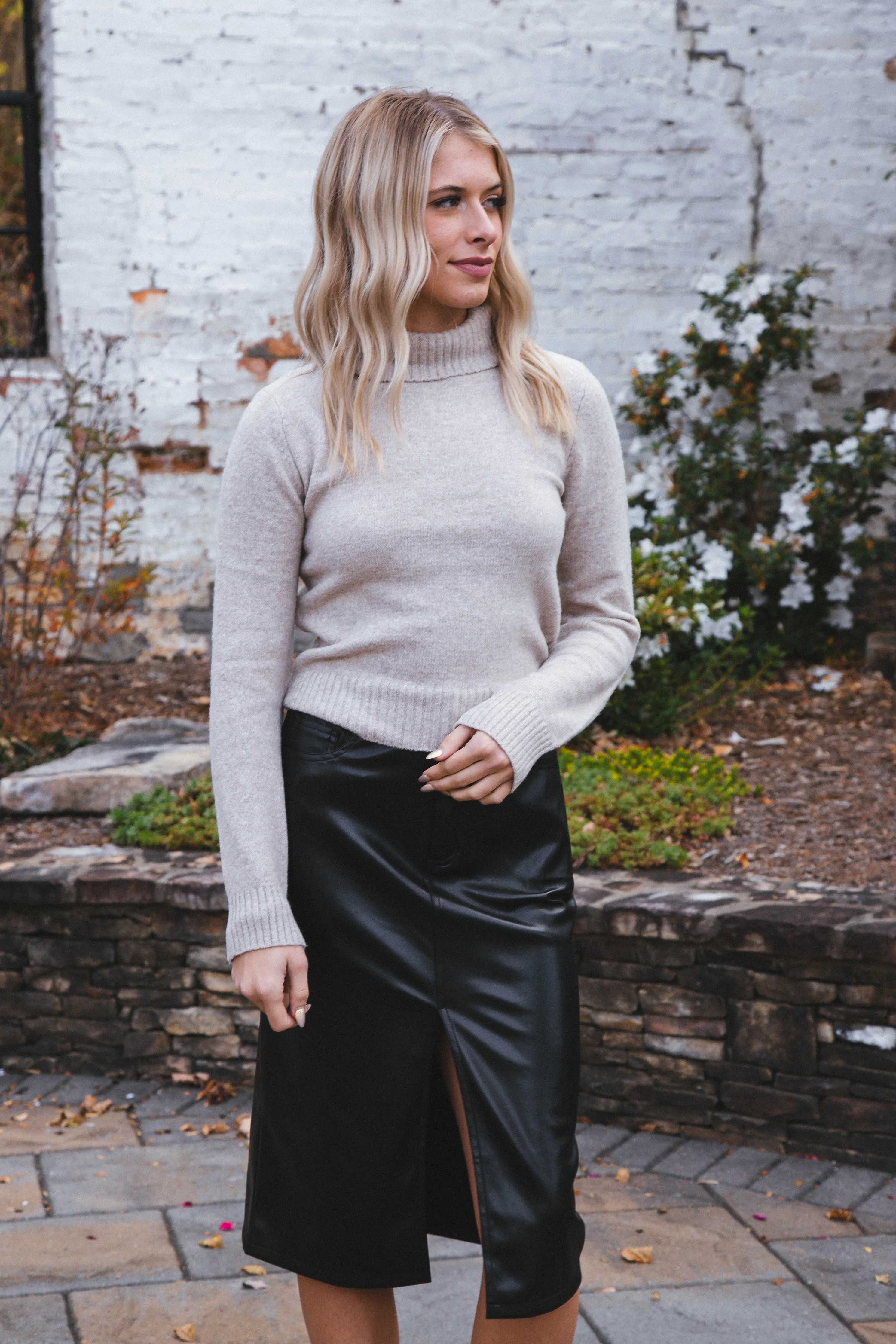 Lessie Turtleneck Sweater, Oatmeal