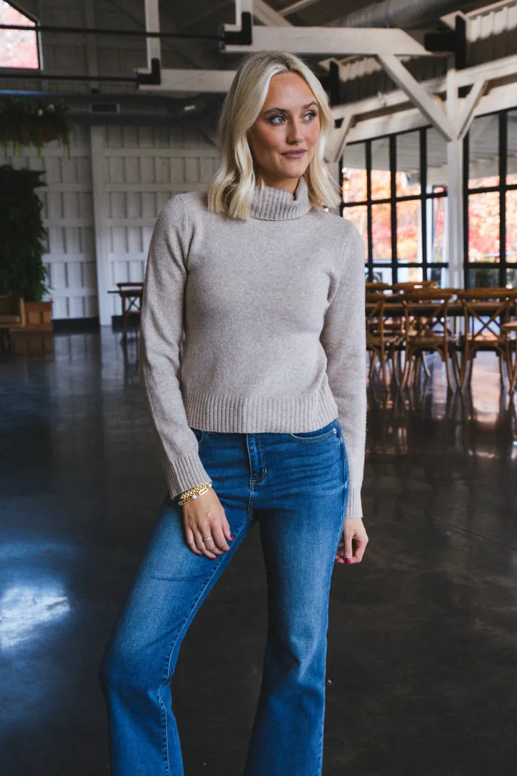 Lessie Turtleneck Sweater, Oatmeal