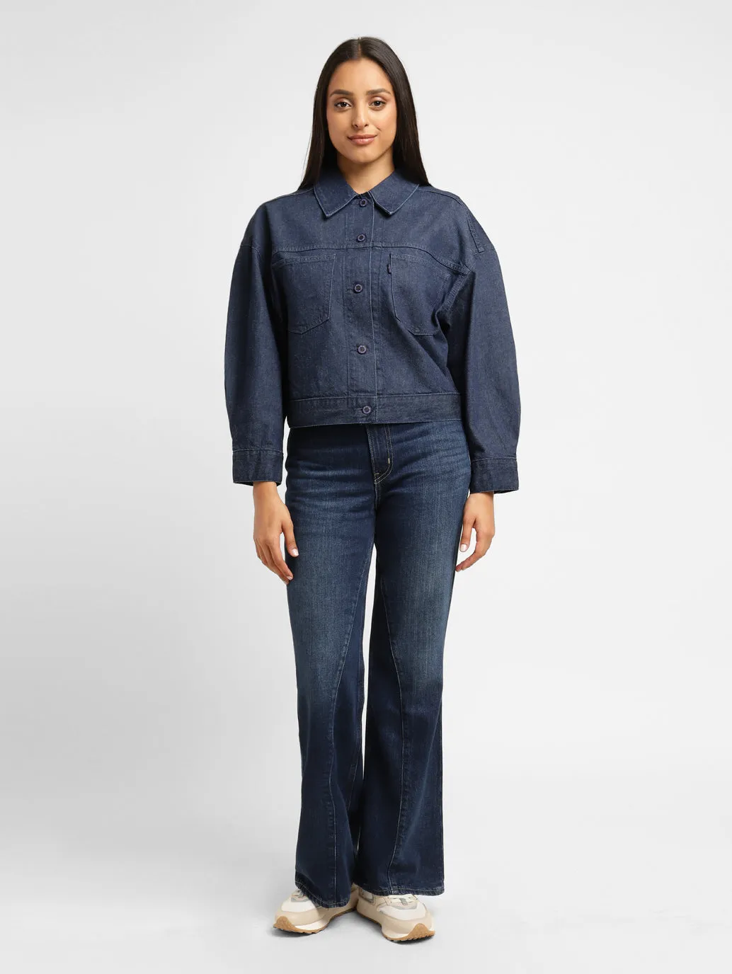 Levi's x Deepika Padukone Solid Navy Shirt Collar Jacket