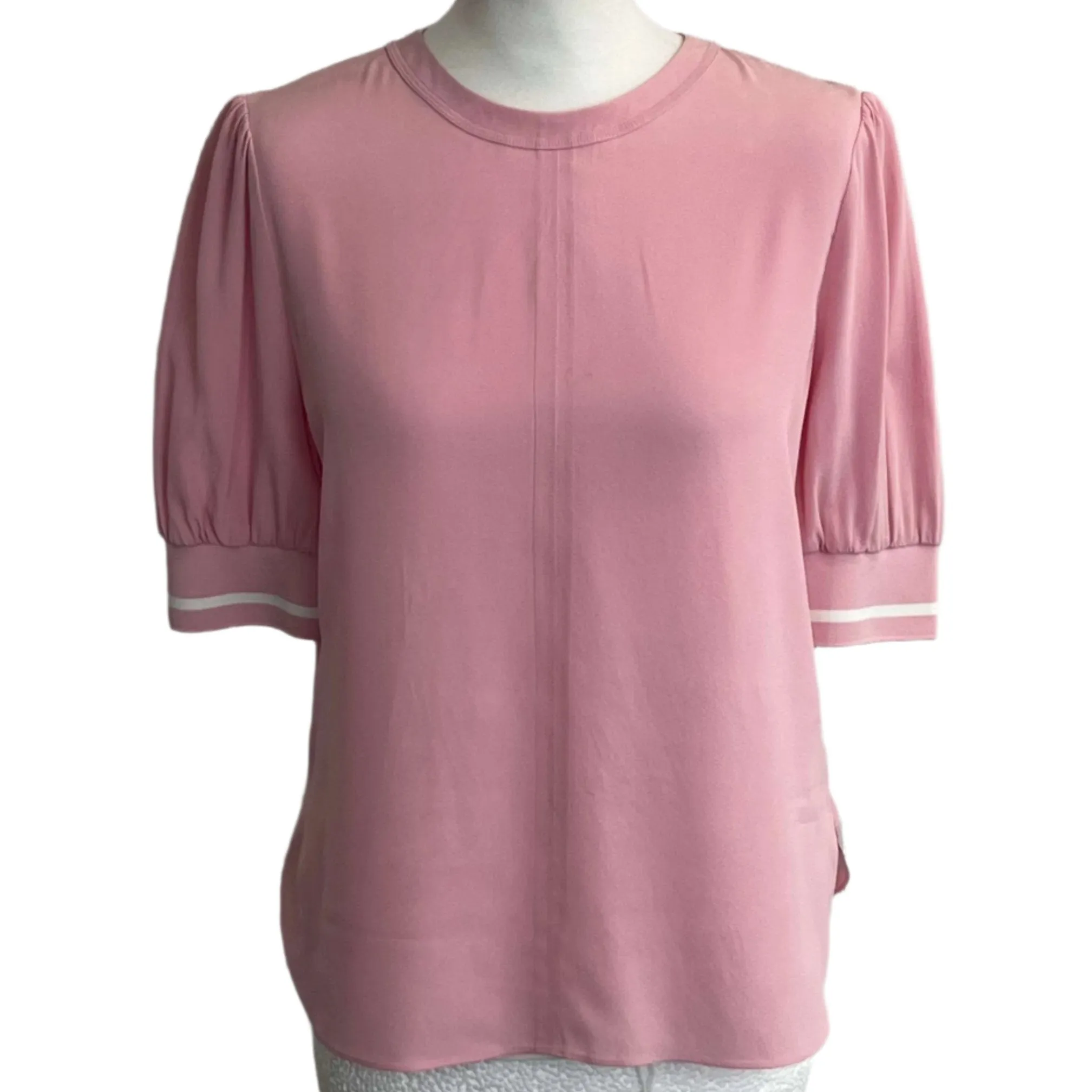 Me&Em Bubblegum Pink Seam Detail  Baseball Style Blouse S