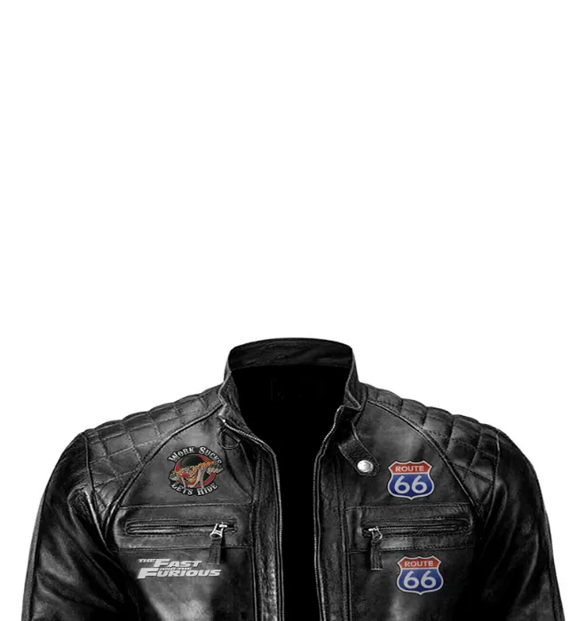 Mens Biker Leather Jacket Vintage Genuine Leather