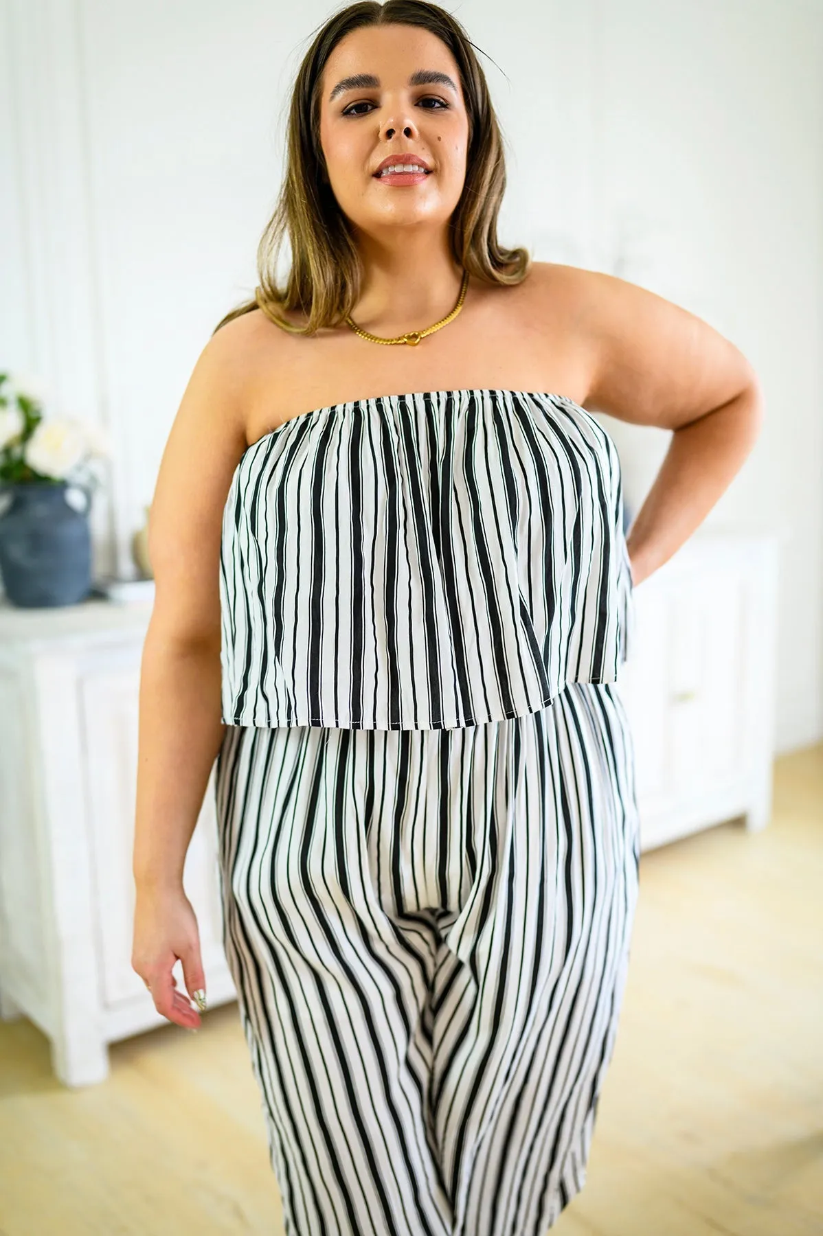 Modern Stripes Sleeveless Jumpsuit