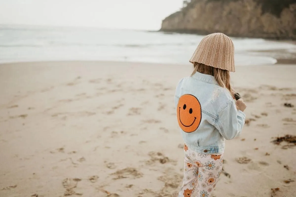 Orange Smile Denim Jacket