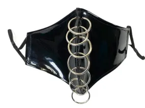 Patent Black Pierced Mask