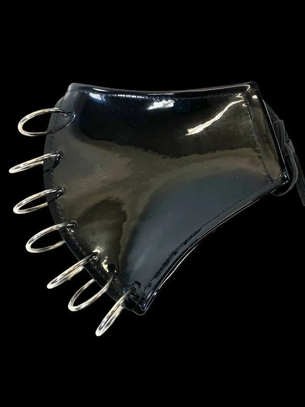 Patent Black Pierced Mask