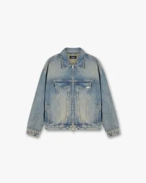 R4 Denim Jacket - Blue Cream