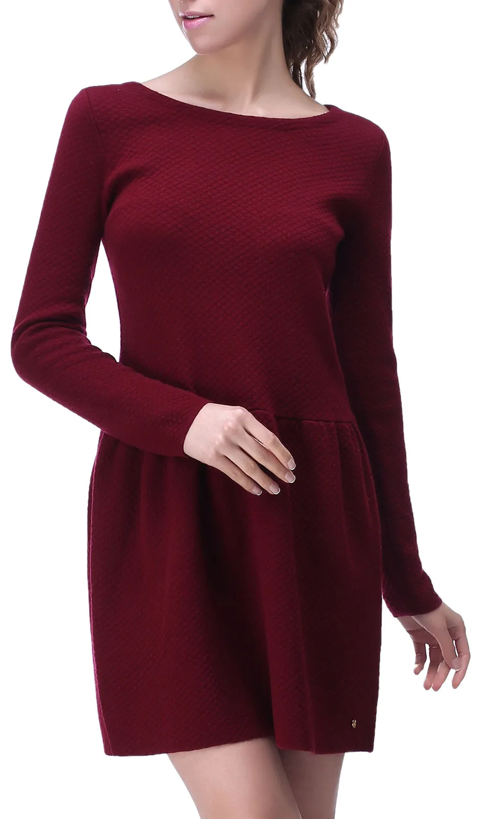 RH Women's Elegant Wool Sweater Dress w/ Zipper Back Top Pullover Blouse RH2060