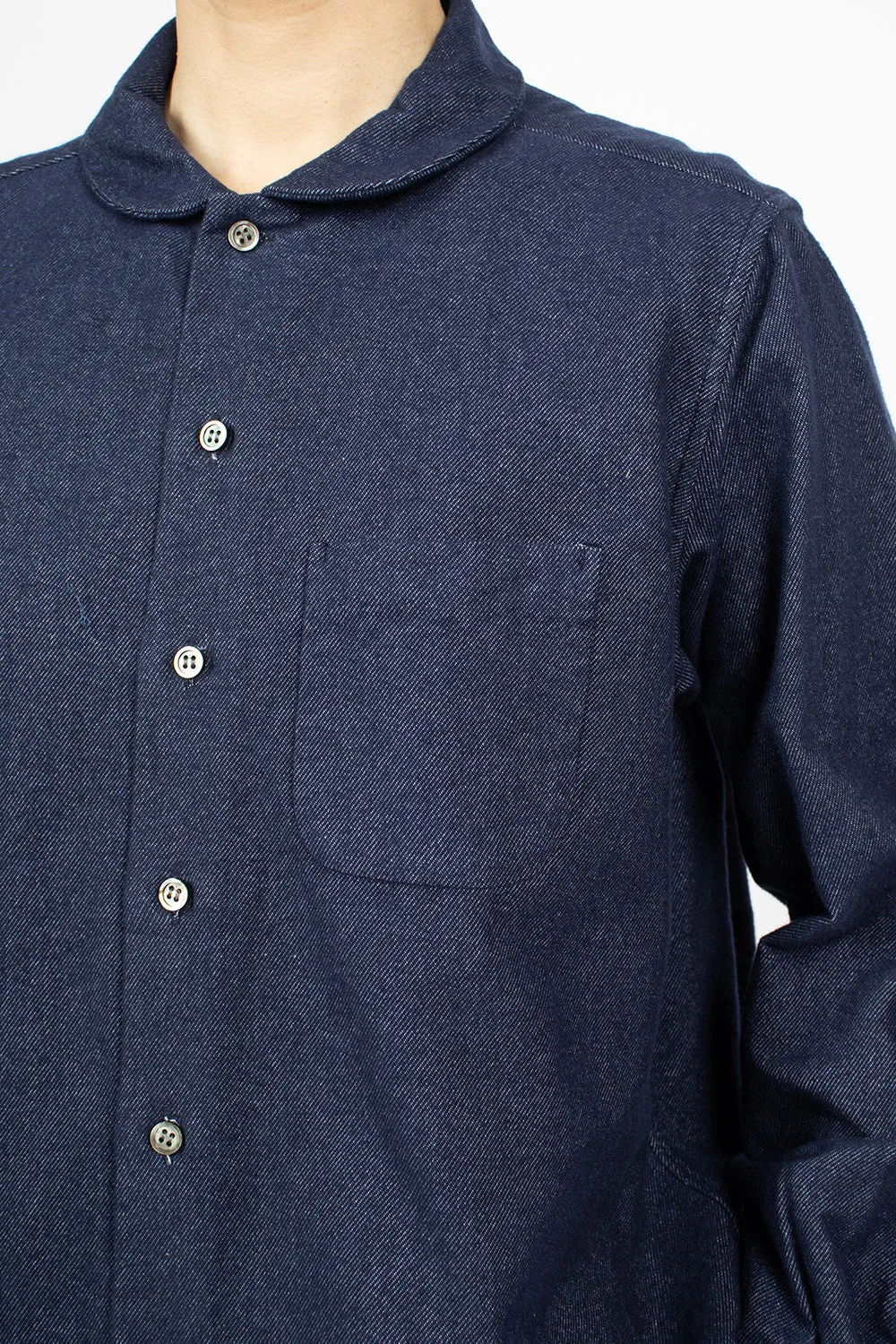 Rounded Collar Shirt Indigo