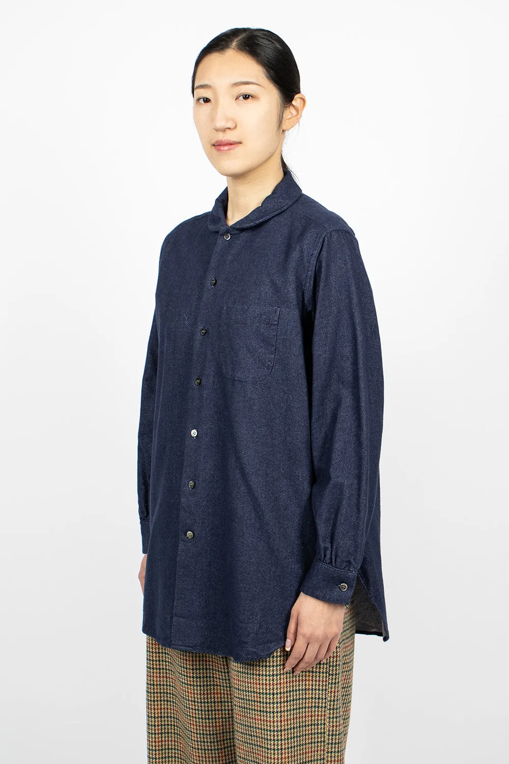 Rounded Collar Shirt Indigo