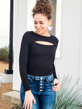 Shape Of You Black Cutout Top