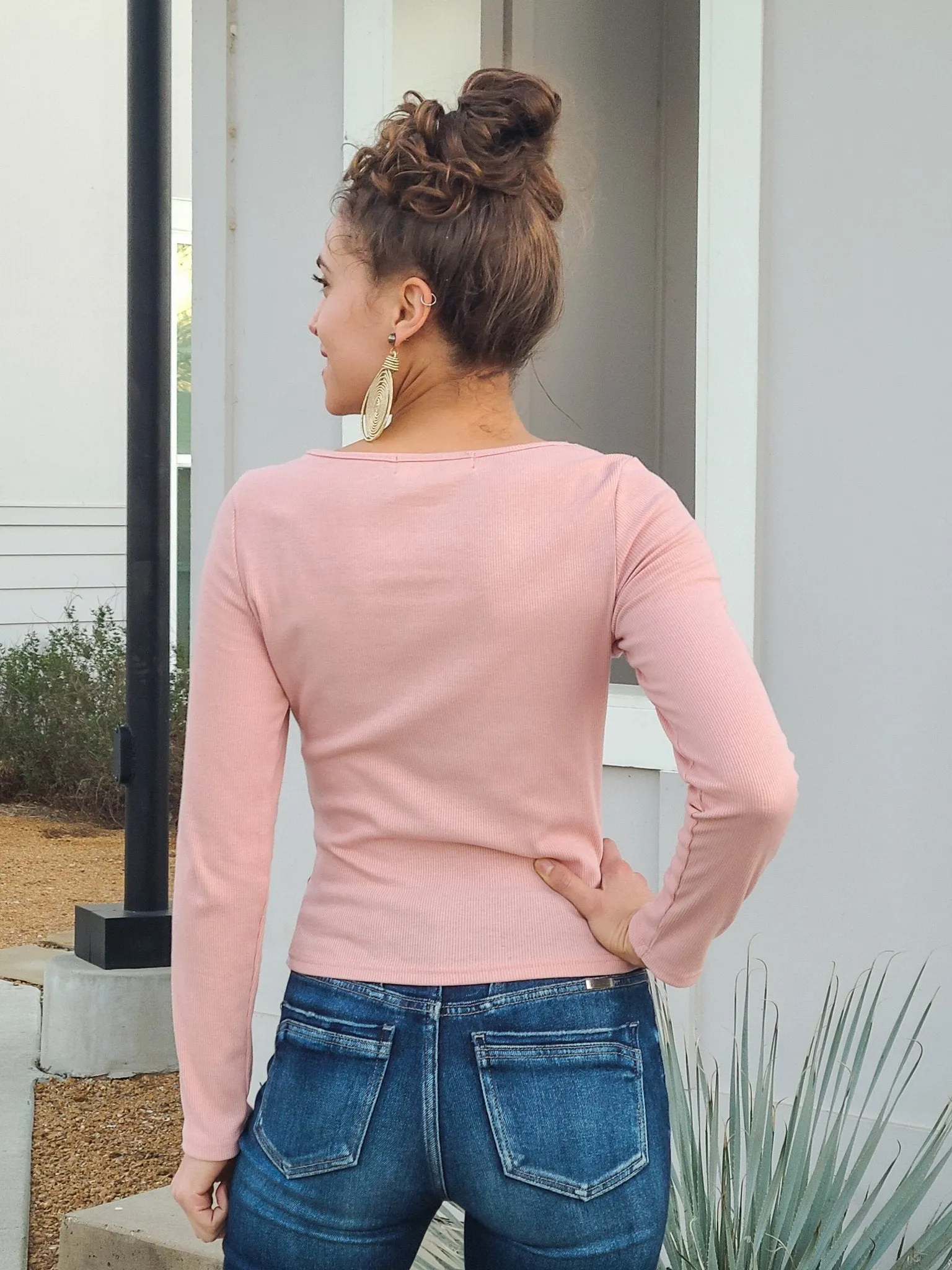 Shape Of You Blush Cut Out Top