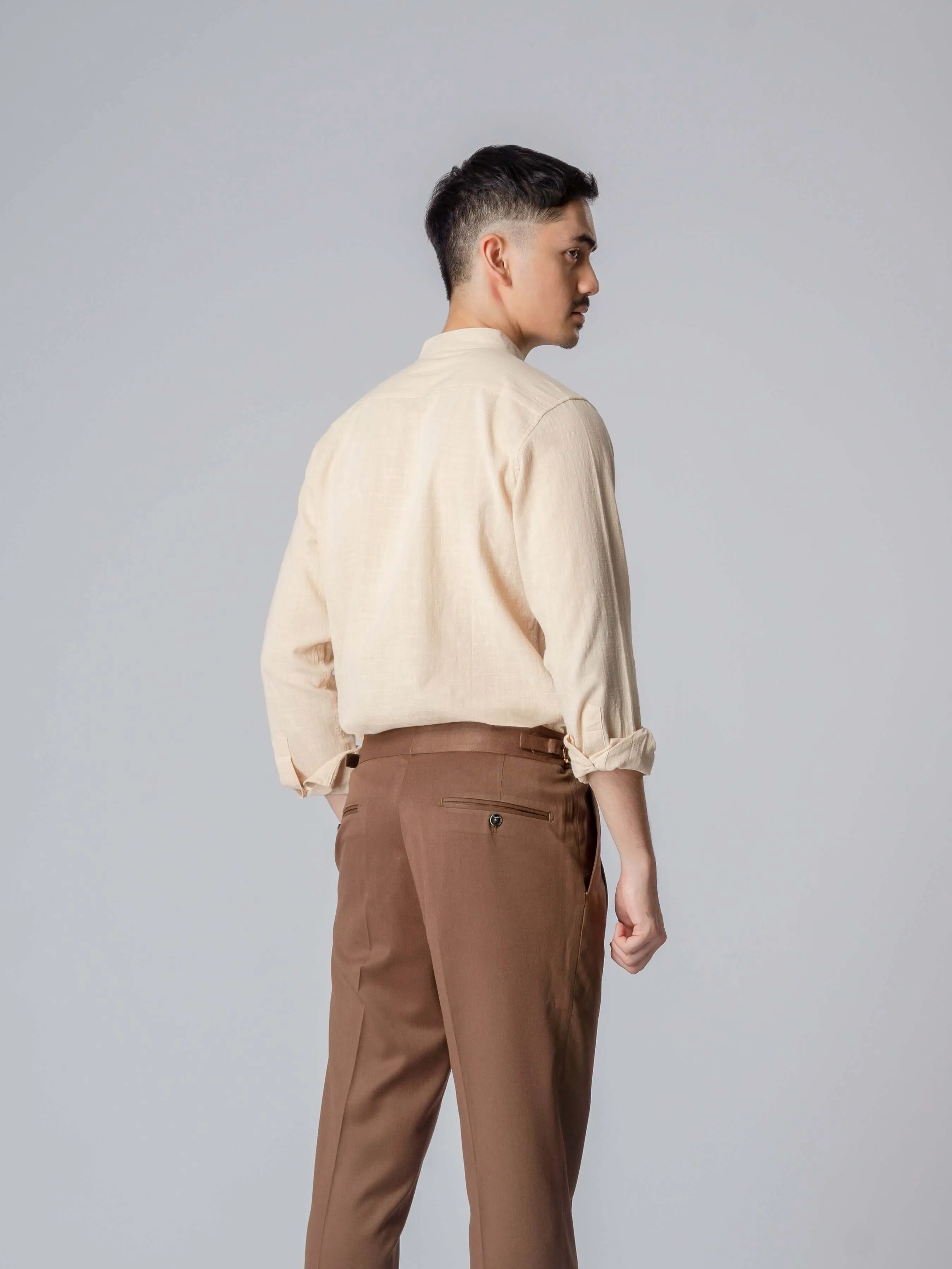 Stand Collar Shirt - Cream