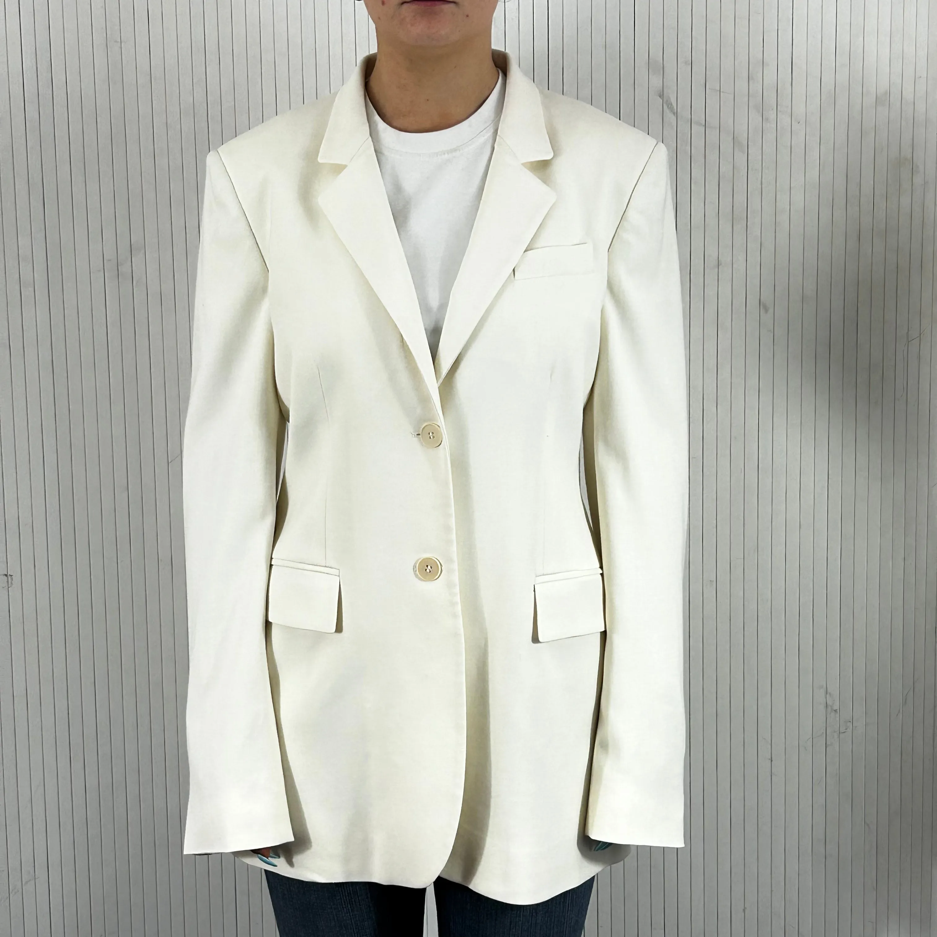 Stella McCartney Ivory Wool Mix Classic Jacket L