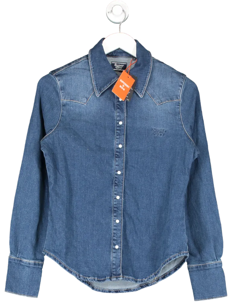 Superdry Blue Vintage Denim Western Shirt UK S