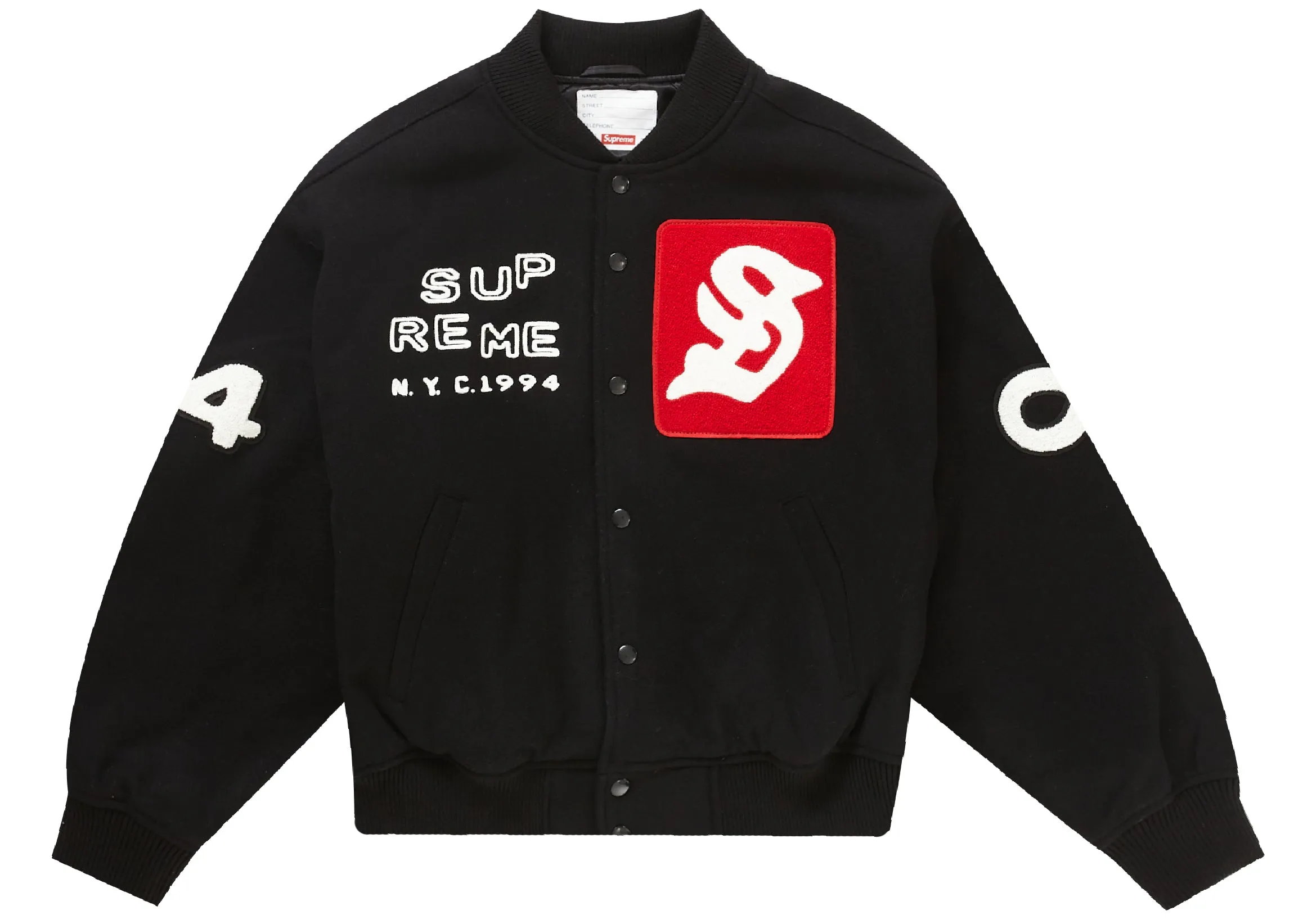 Supreme Tourist Varsity Jacket Black