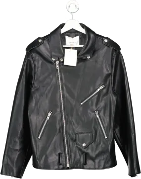 The Frankie Shop Black Aria Faux Leather Jacket One Size