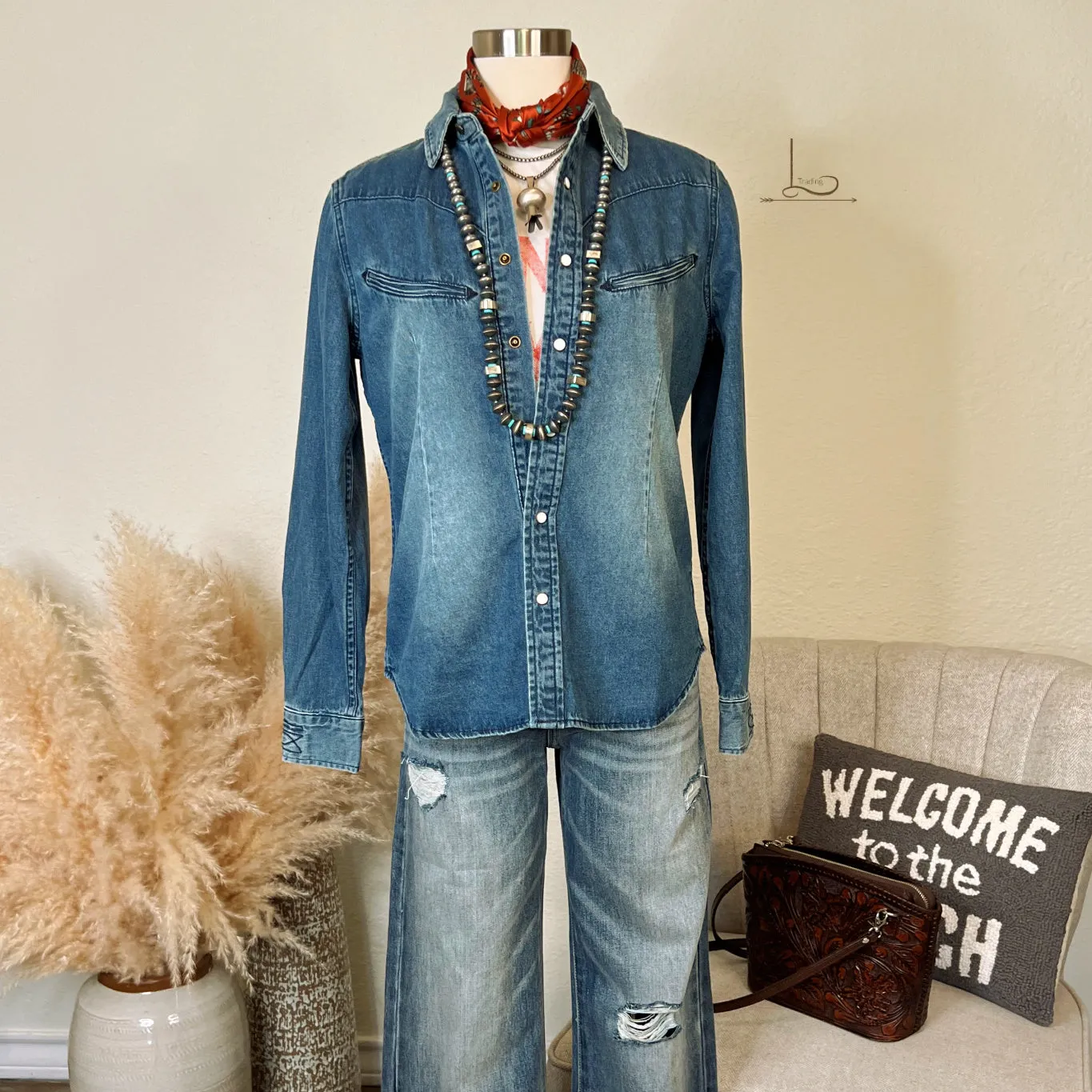 The Jennings Pearl Snap Denim Shirt