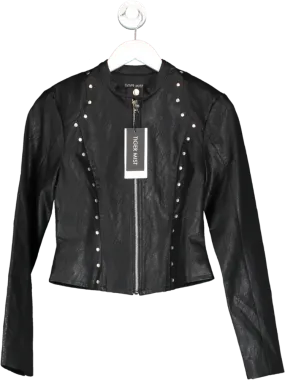 Tiger Mist Black Varga Faux Leather Jacket UK XS