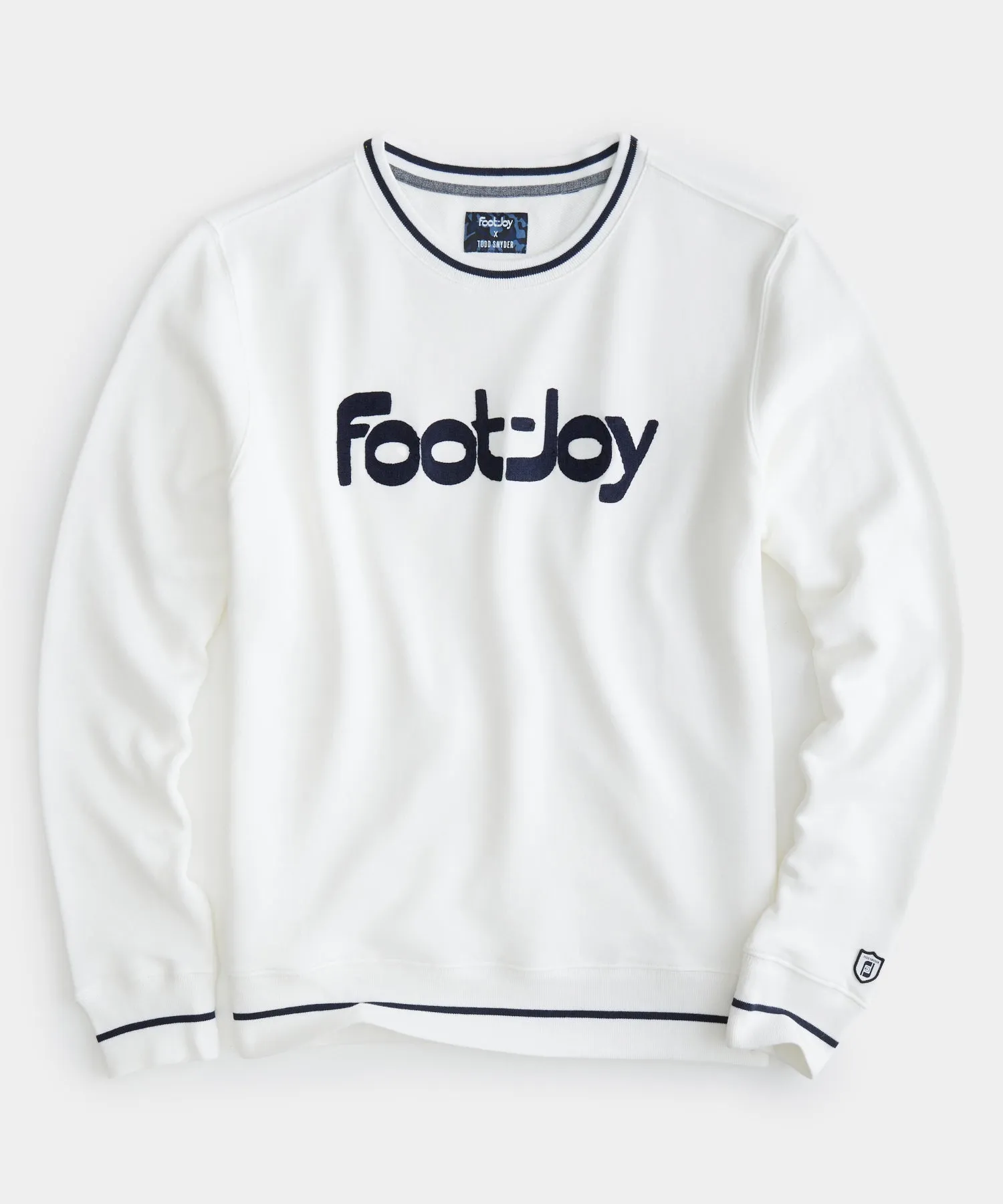 Todd Snyder x FootJoy French Terry Chainstitched Crewneck In Off White