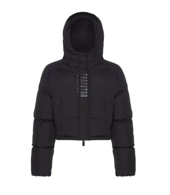 TRAPSTAR WOMEN’S DECODED 2022 HOODED PUFFER JACKET - BLACK