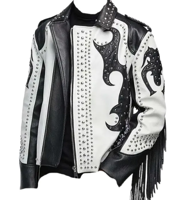 Tribal Rock Punk Gothic Rivet Biker Jacket