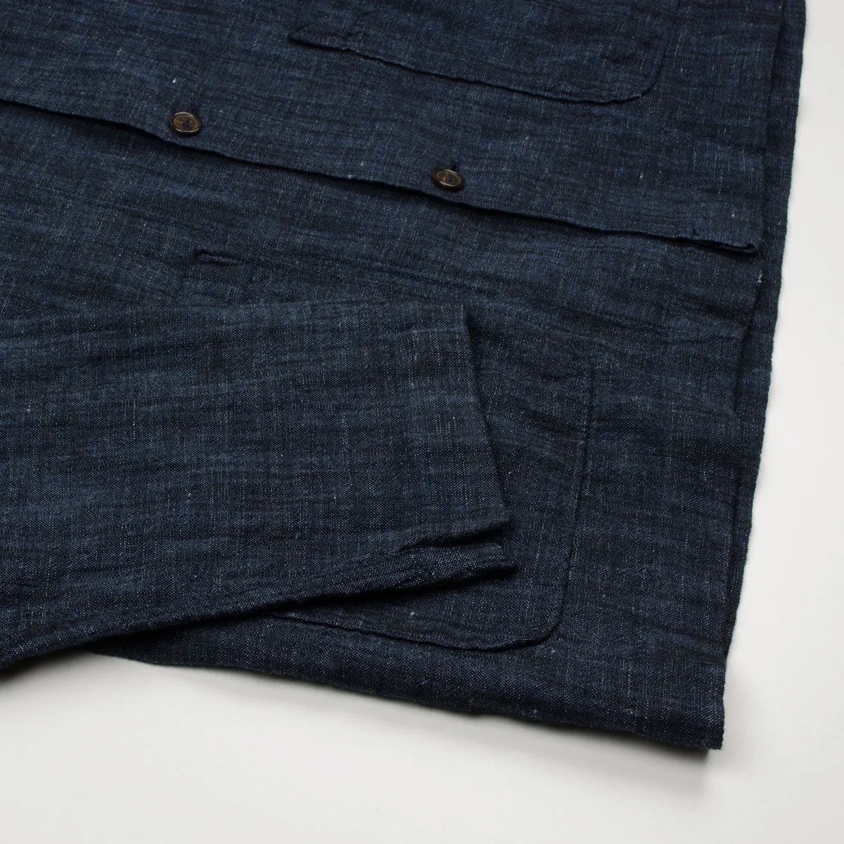 Universal Works - Bakers Overshirt Yokohama Cotton Linen - Indigo