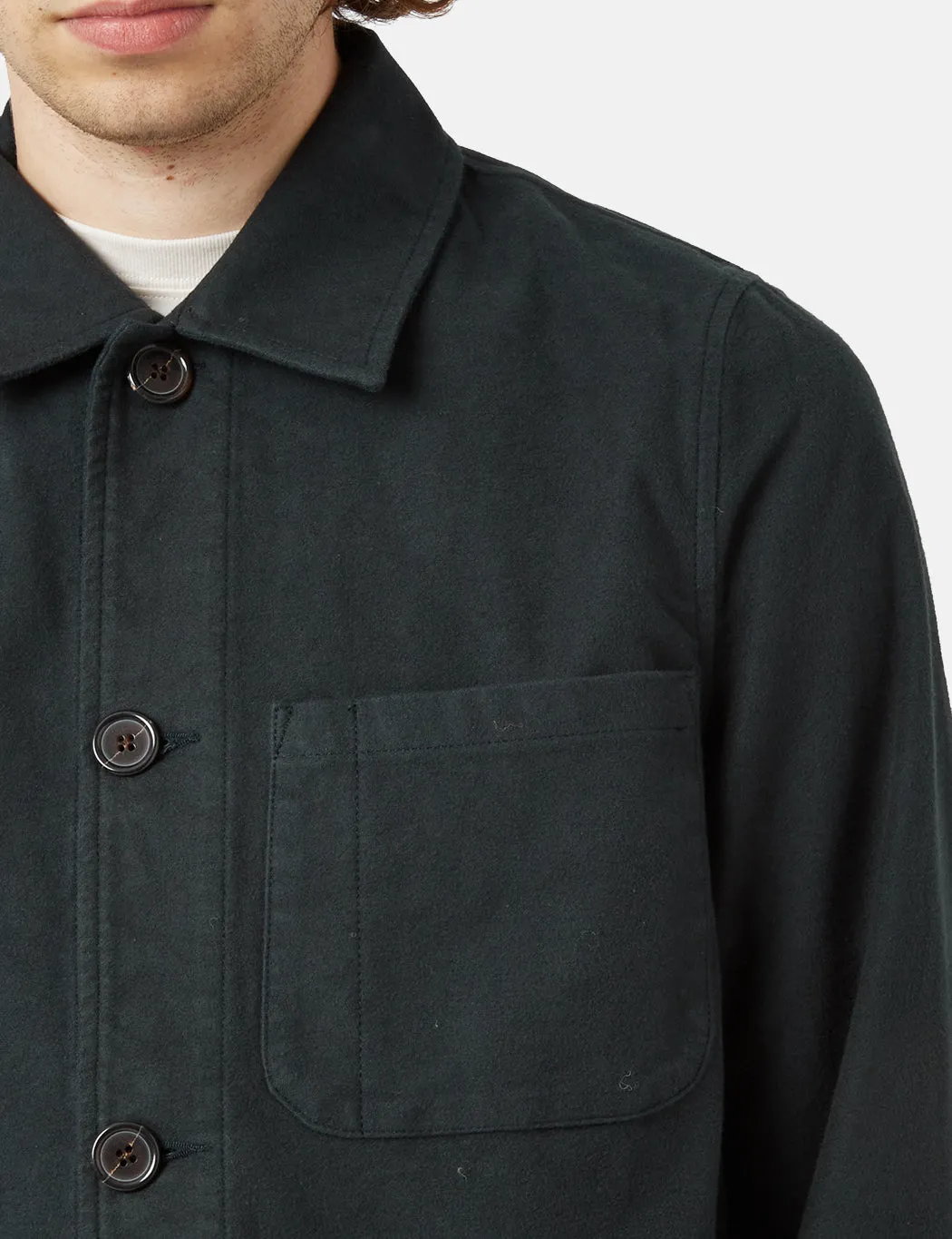 Universal Works Field Jacket (Moleskin) - Navy Blue