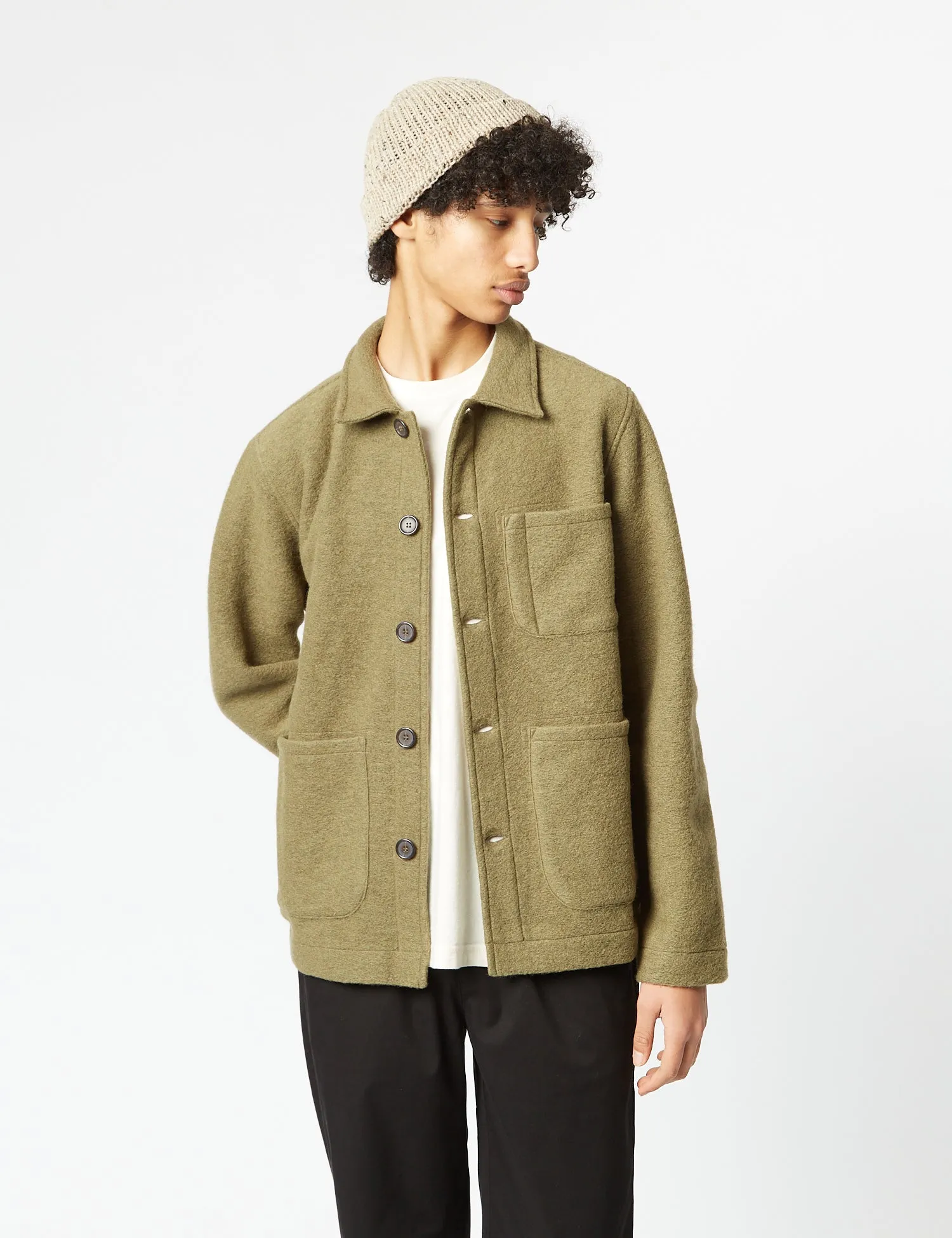 Universal Works Field Jacket (Wool) - Lovat Green