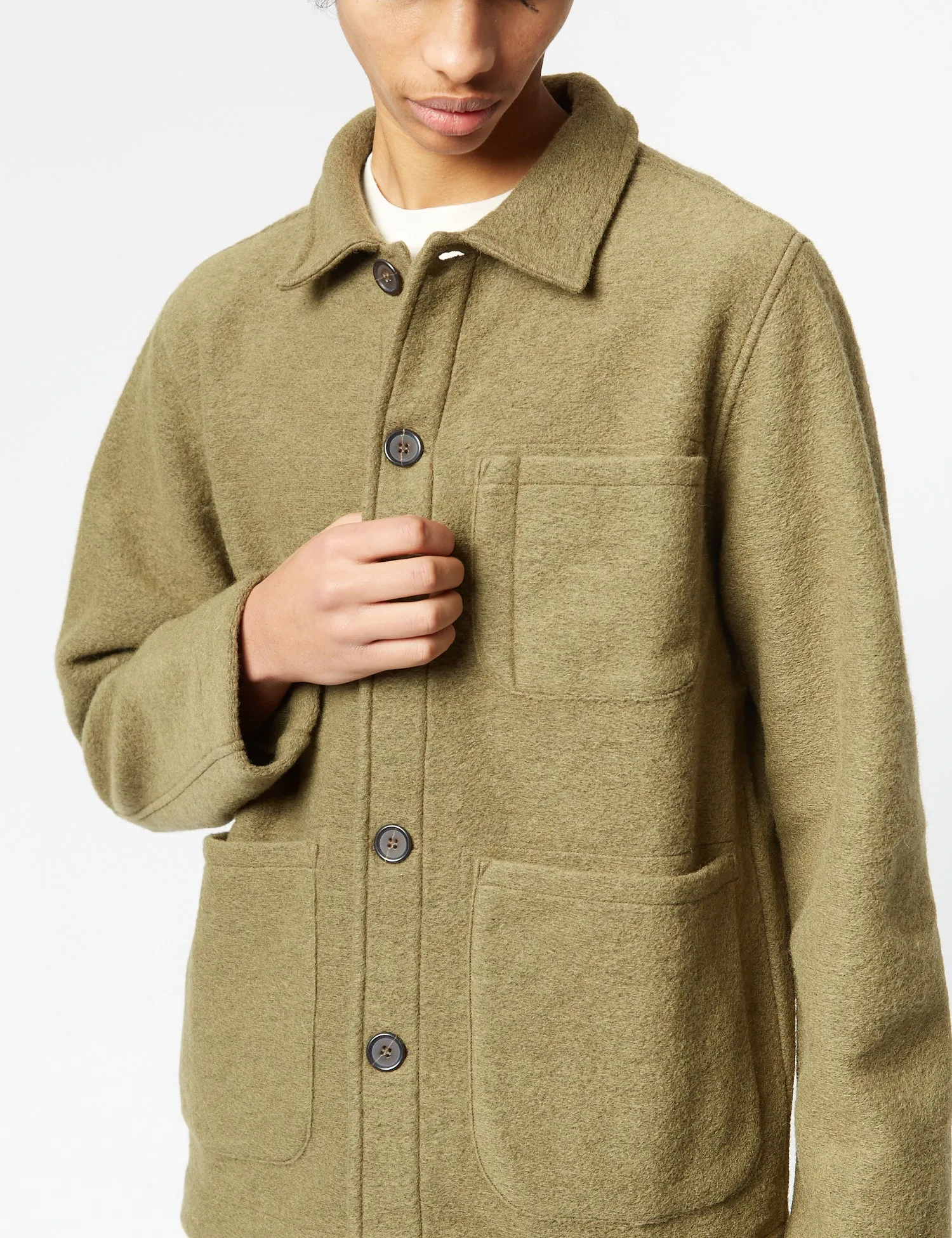 Universal Works Field Jacket (Wool) - Lovat Green