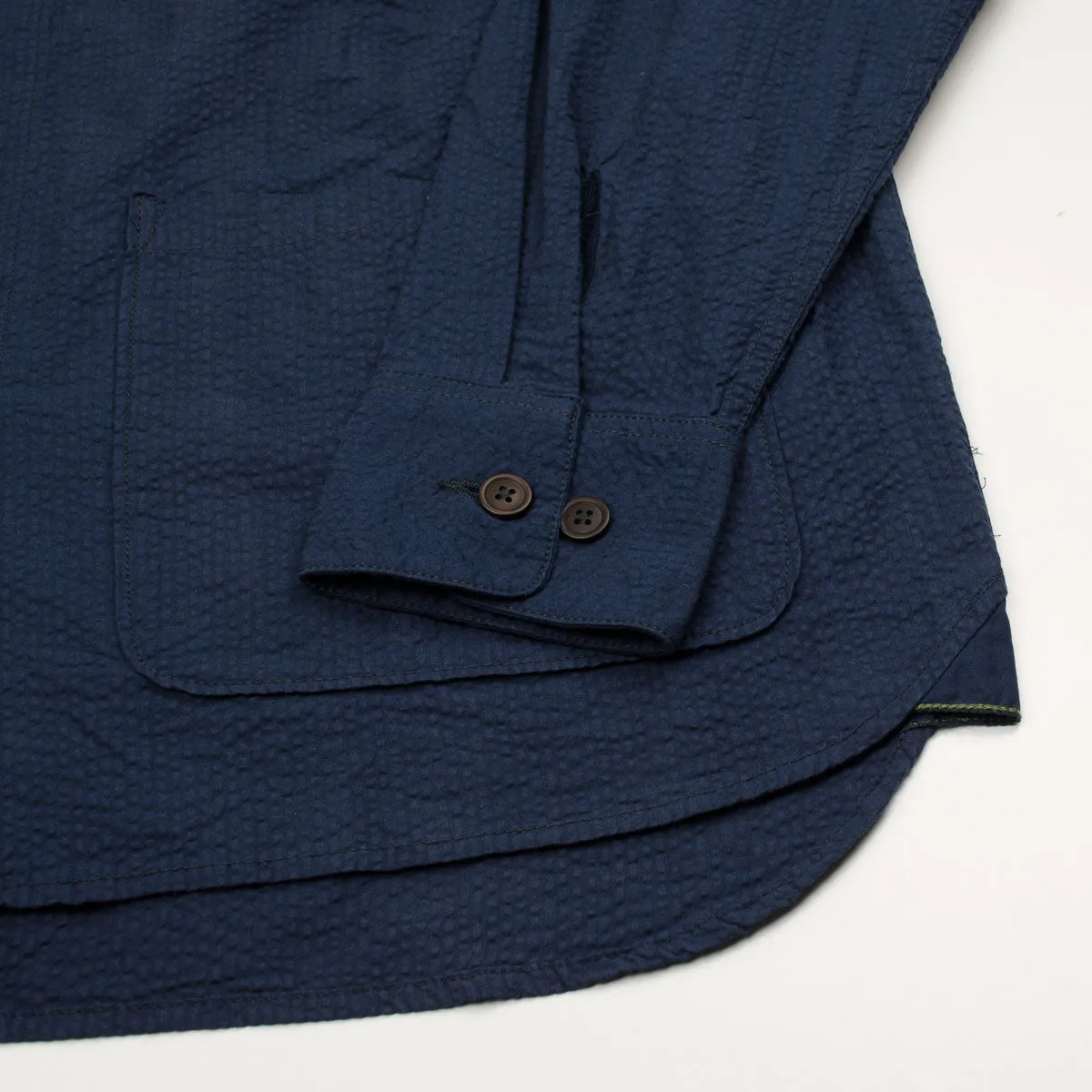 Universal Works - Travail Shirt Cotton Seersucker - Navy