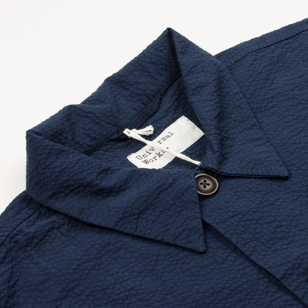 Universal Works - Travail Shirt Cotton Seersucker - Navy