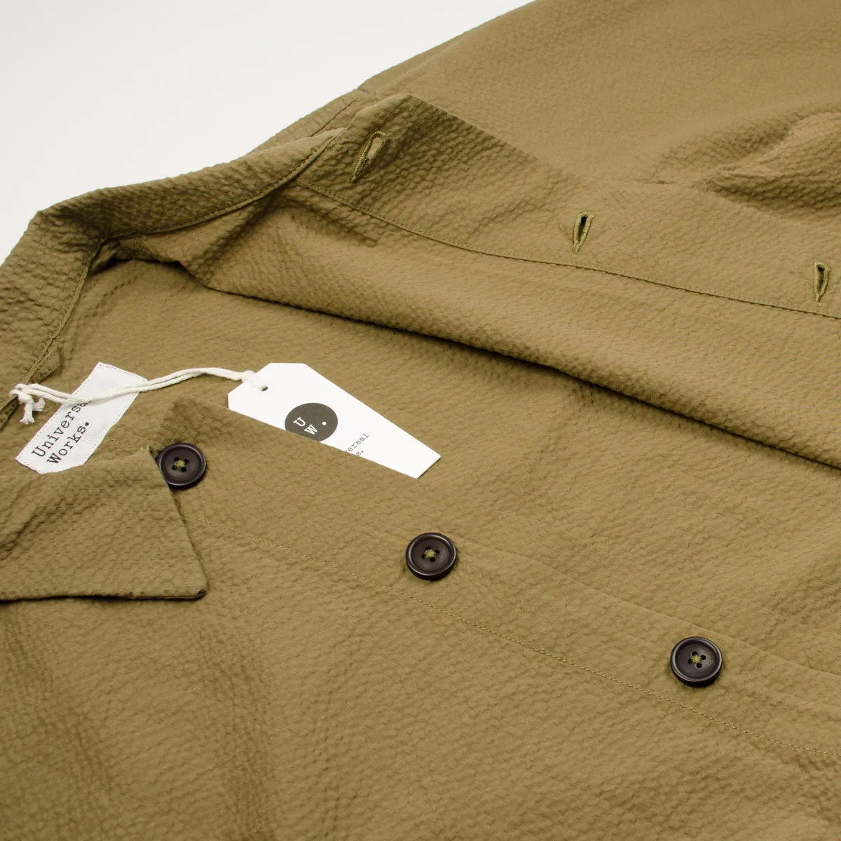 Universal Works - Travail Shirt Cotton Seersucker - Olive