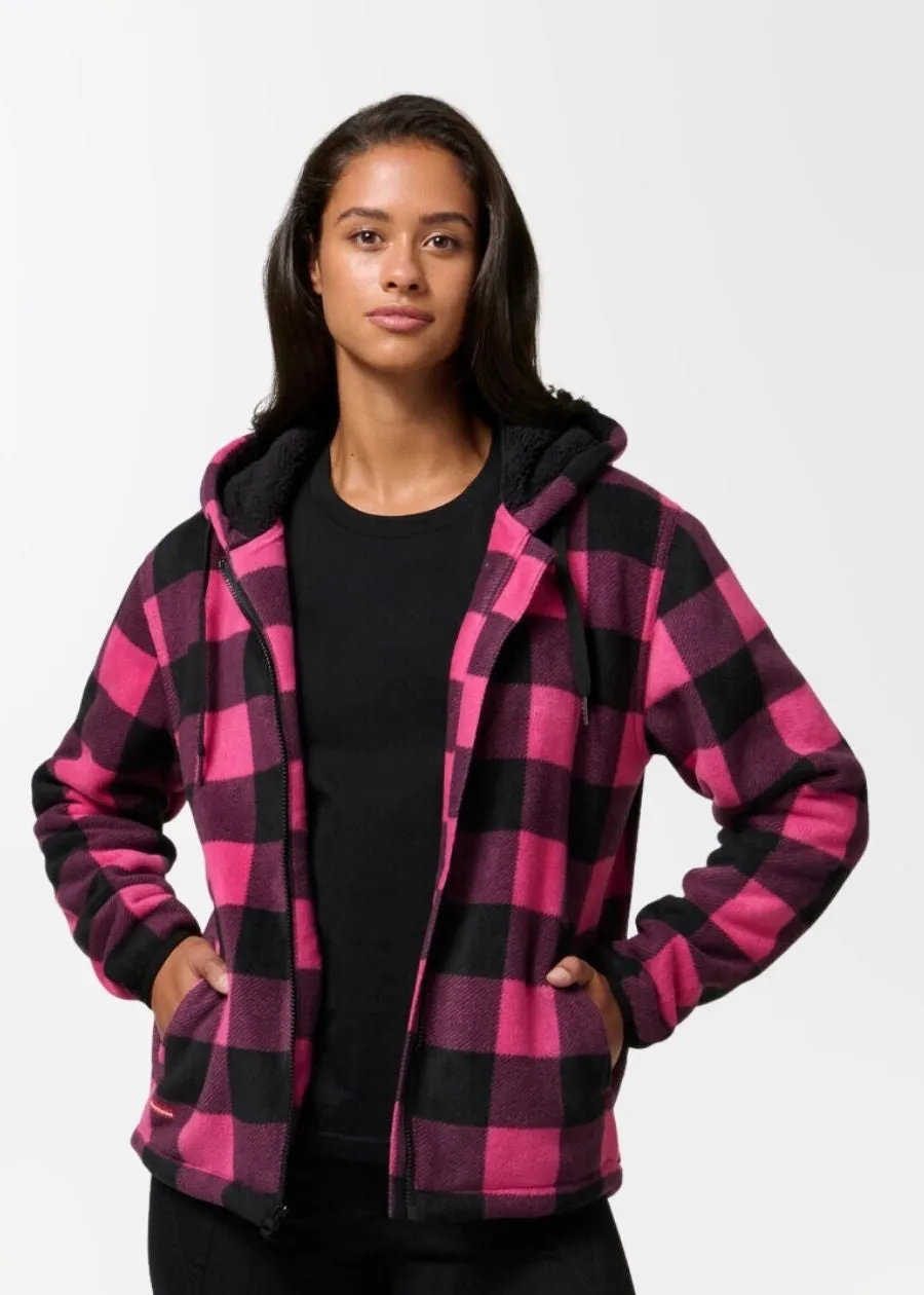 Womens check zip hoodie