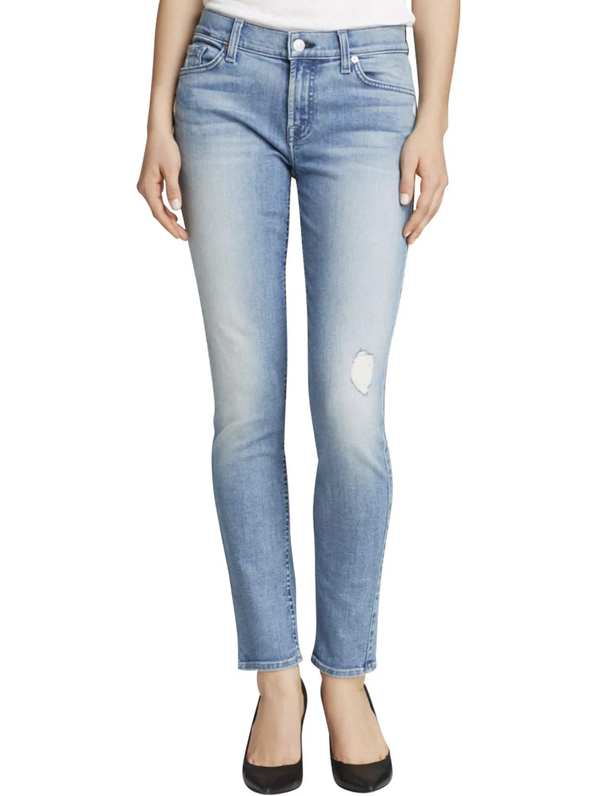 Womens Destroyed Slim Fit Skinny Jeans