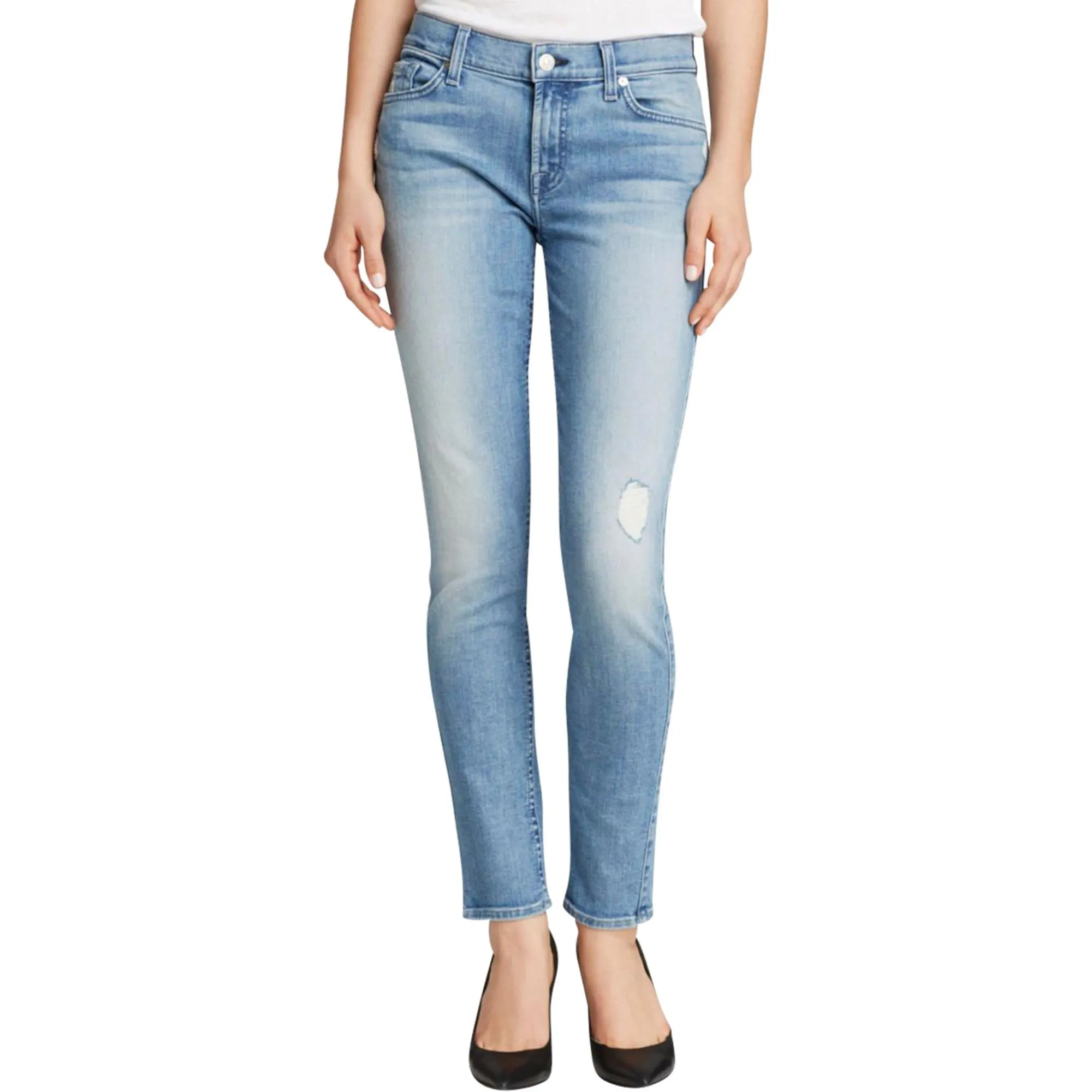 Womens Destroyed Slim Fit Skinny Jeans